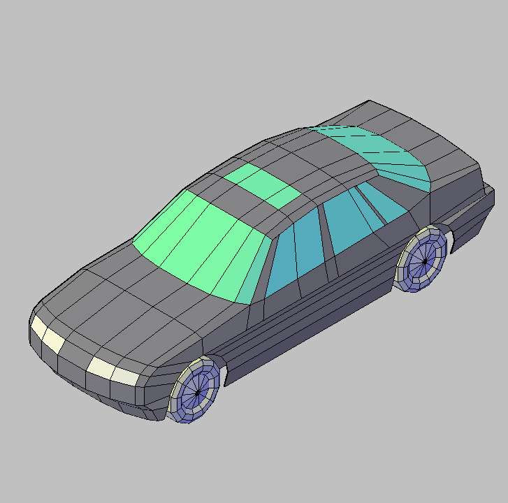 Bloque Autocad Vista de Coche Diseño 02 Bibliot. 2D-3D en 3D